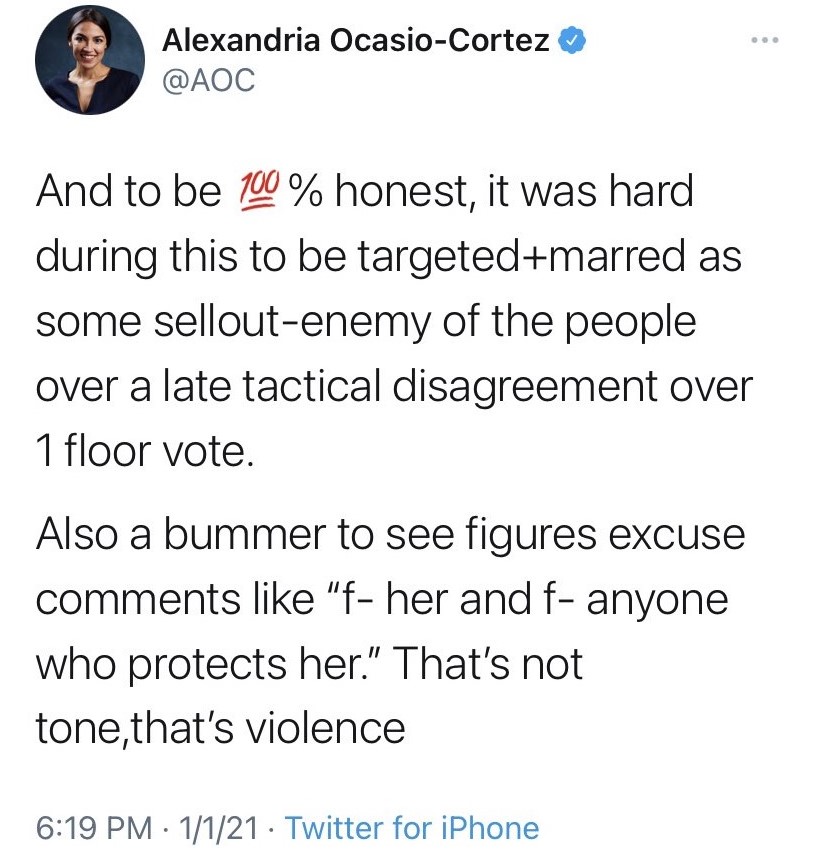 AOC takes objection to language used by Jimmy Dore