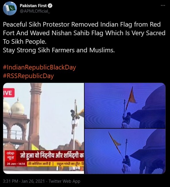 Pakistan Political Party celebrates the hoisting of 'Flag of Khalistan' at Red Fort