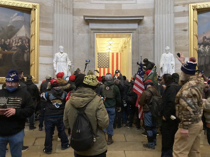 Capitol Hill rotunda after Trump supporters run wild