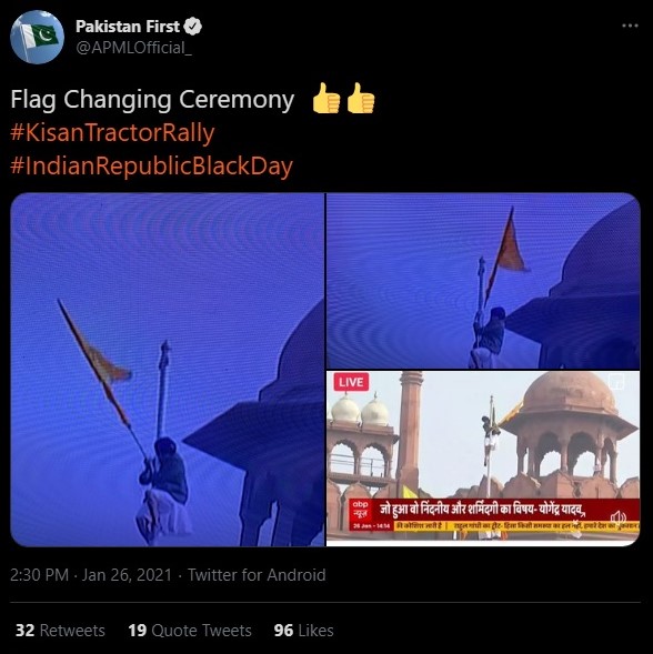 Pakistan Political Party celebrates the hoisting of 'Flag of Khalistan' at Red Fort