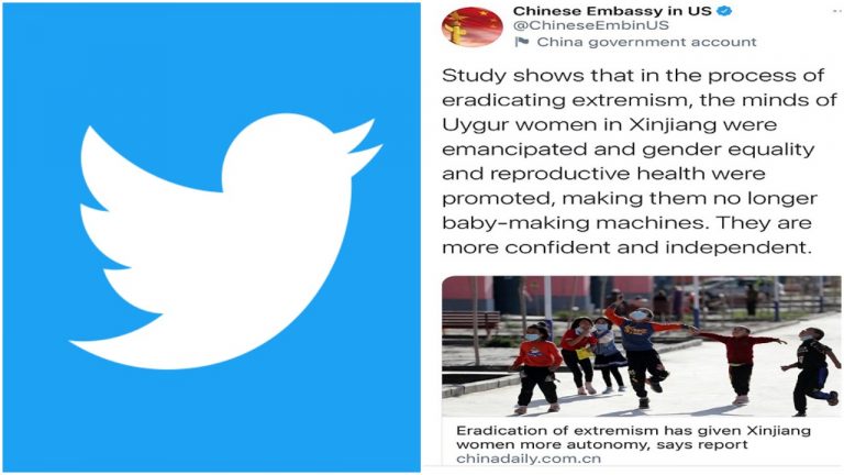 After outrage, Twitter removes tweet by Chinese Embassy in US that took pride in a ‘re-education camp’ for Uyghur Muslims