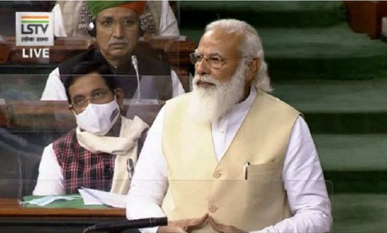 PM Modi says Congress is divided and confused party, Congress MPs stage a walkout from Lok Sabha when PM starts talking about farm laws