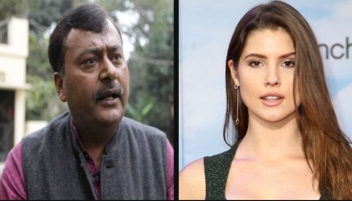 Congress leader Surendra Rajput shows 'affection' towards Playboy model