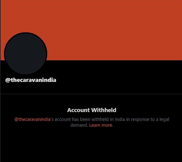 The Caravan Twitter account withheld