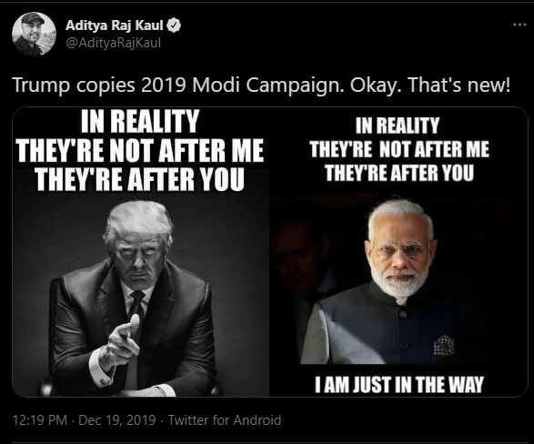 Donald Trump Prime Minister Modi meme