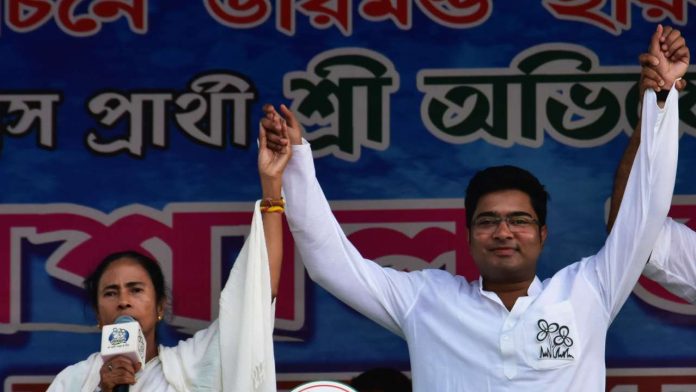 Mamata Banerjee with Abhishek Banerjee