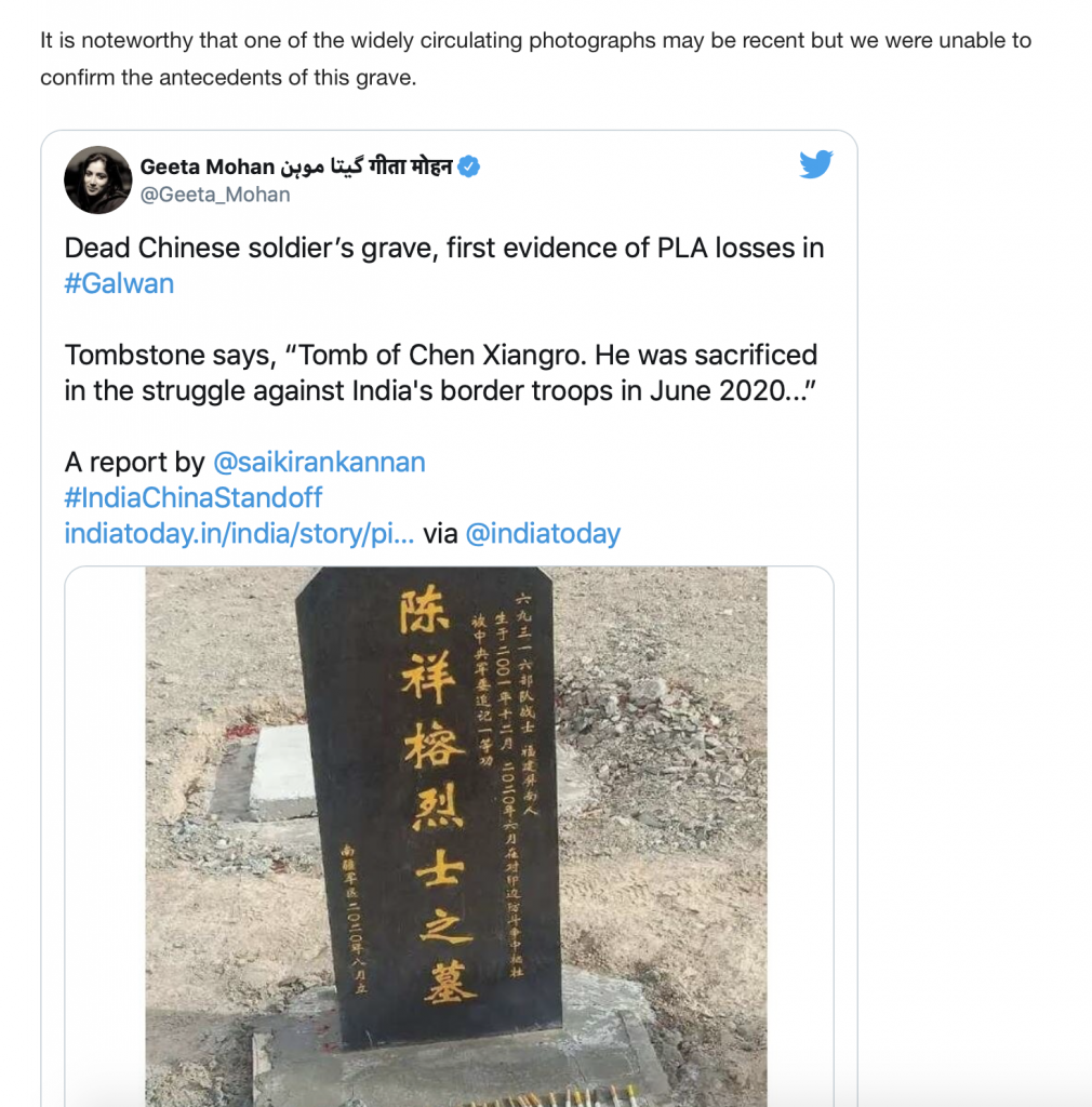 AltNews propaganda busted, China honours 4 dead in Galwan clash