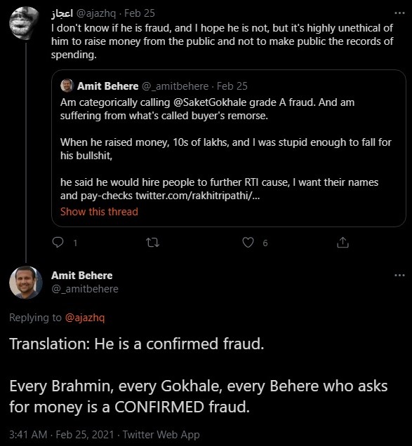 Amit Behere rants against Brahmins