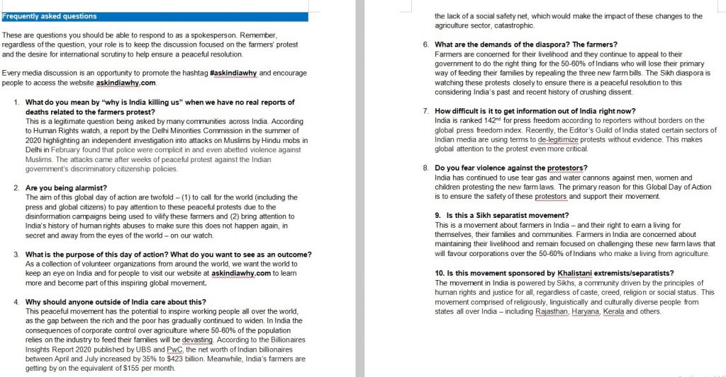 Ask India Why FAQ sheet