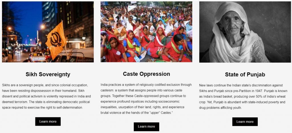 The campaign speaks of 'Sikh Sovereignty'