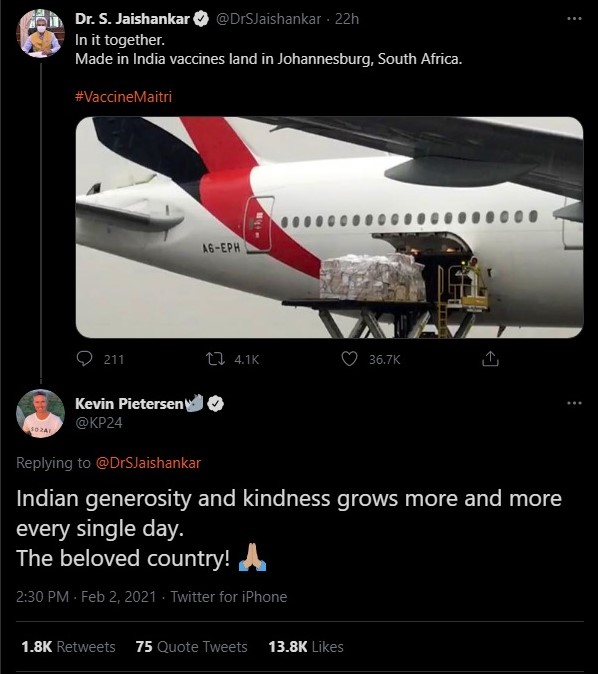 Kevin Pietersen thanks India
