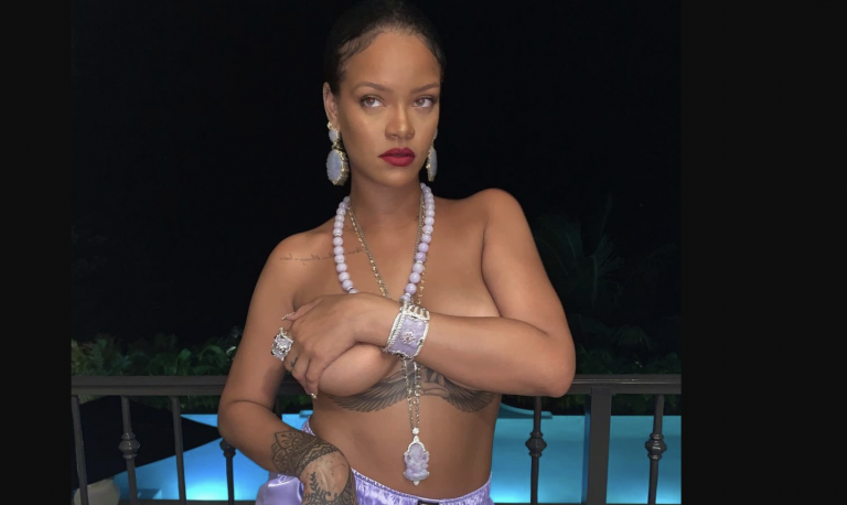 Popstar Rihanna poses topless with Ganesha figurine necklace for her lingerie brand, netizens fume