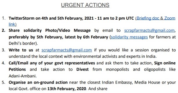 Document shared by Greta Thunberg speaks of 'Global Farmers Strike First Wave'