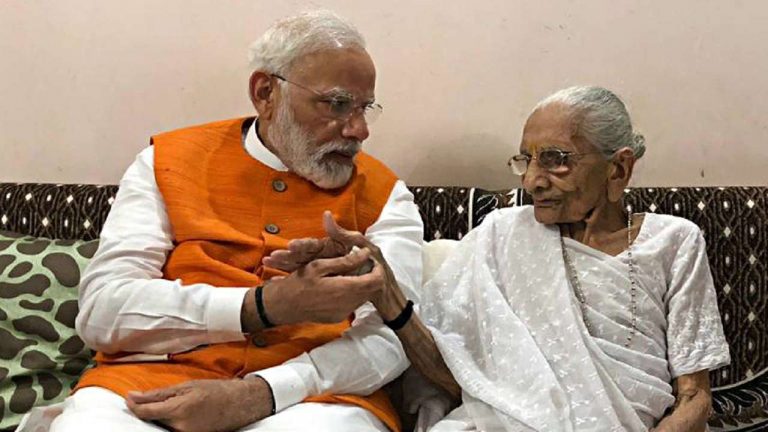 Prime Minister Modi’s mother Heeraben receives the first dose of Covid-19 vaccine