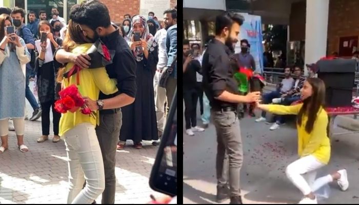 Pakistani university expels 2 students after video of girl proposing boy and hugging each other inside the campus went viral