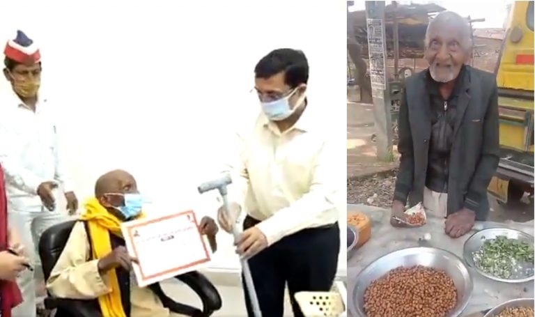 UP government felicitates 98-year-old man for being ‘Atmanirbhar’ after a video of him selling chana goes viral