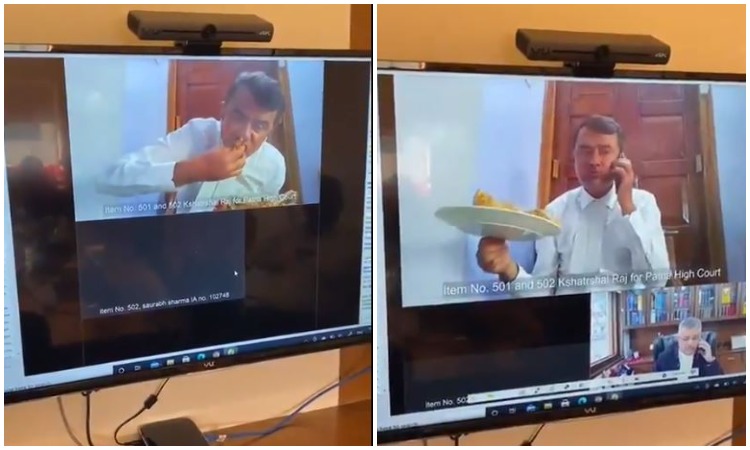 Watch: Video of lawyer lunching during virtual court session goes viral, Tushar Mehta asks him to send food over