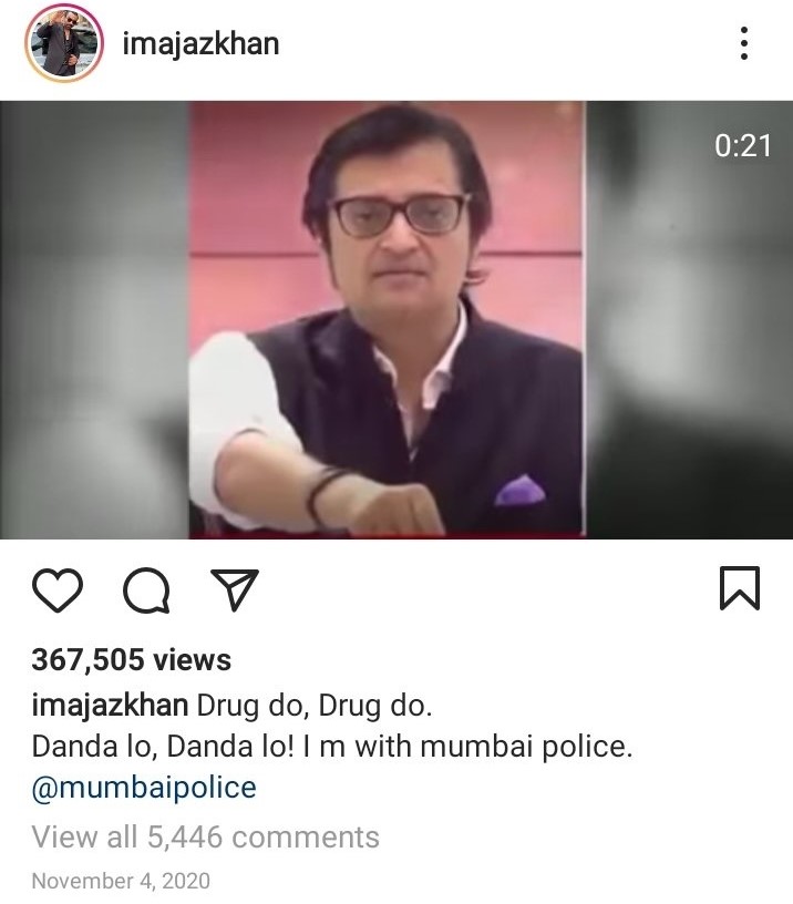 Ajaz Khan mocked Arnab Goswami