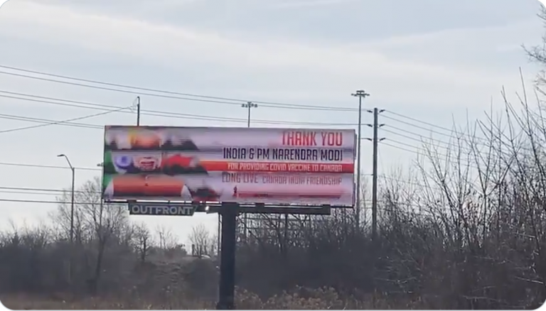 Canada: Billboards thanking PM Modi for providing coronavirus vaccines come up