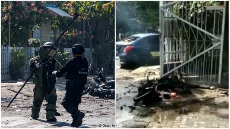 Suicide bomber detonates himself outside a Church in Indonesia ahead of Easter