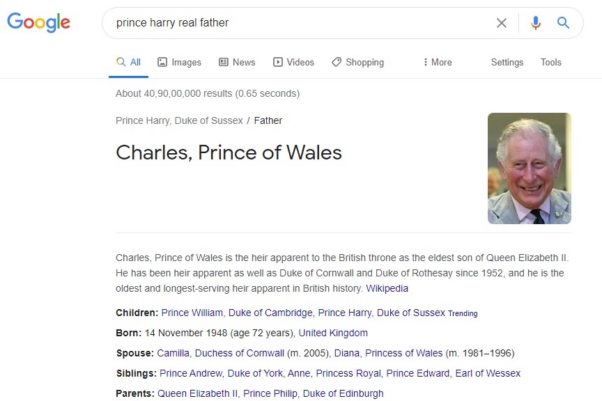 Prince Harry real father