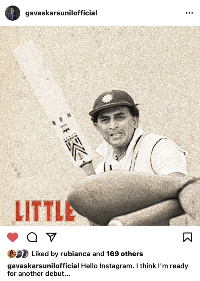 Sunil Gavaskar 'debuts' on Instagram on 50th anniversary of his first match for India