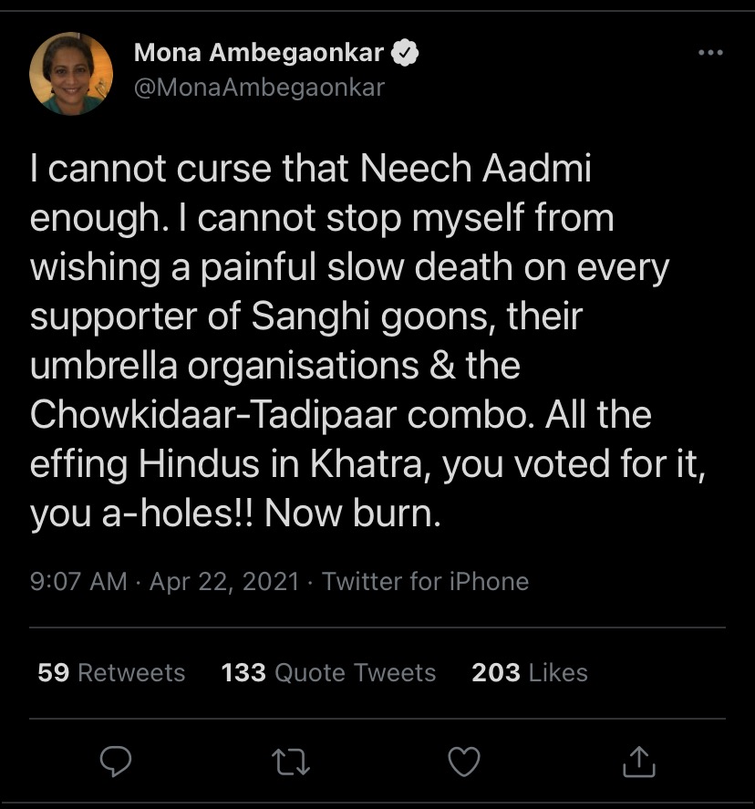 Liberals wish death upon Sanghis amidst Covid-19 crisis