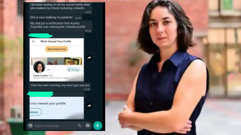 Hinduphobic professor Audrey Truschke found stalking parents of students at Rutgers University who had passed resolution against Hinduphobia