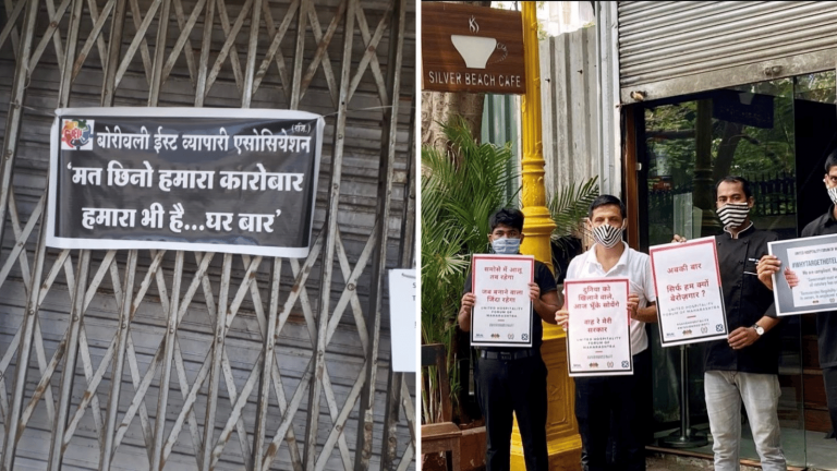 ‘Don’t kill our businesses’: Restaurant and shop owners hold protest against Maha govt’s lockdown orders
