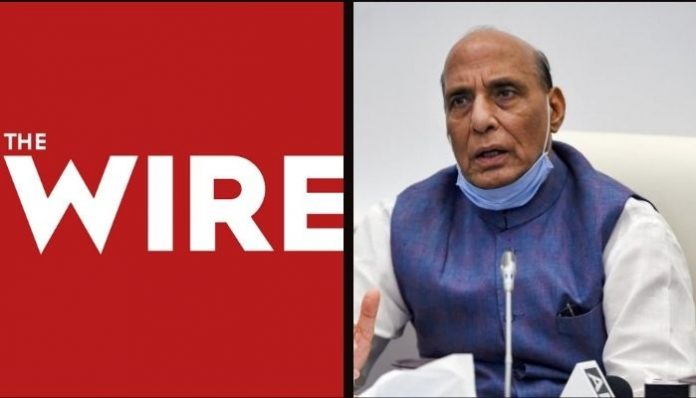 The Wire shares fakes news about Rajnath Singh, later withdraws report