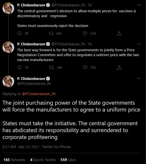 P Chidambaram floats grand dumb idea