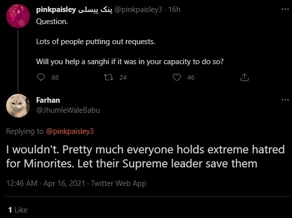 Farhan says he will not help Sanghis