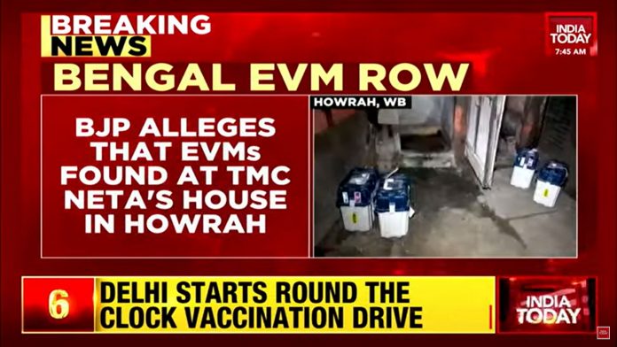EVMs found at TMC leader's house, India Today keeps claiming it is just an 'allegation by BJP'