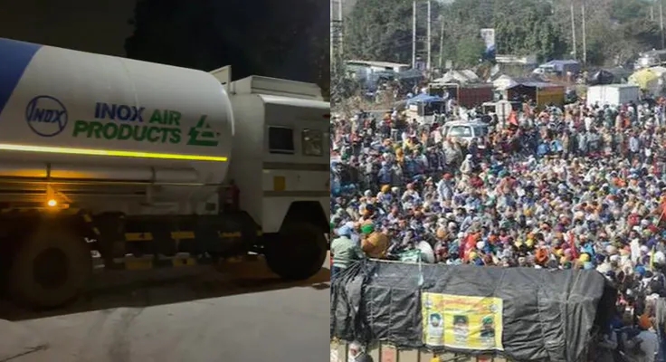 AAP supported farmer protests hampering war against Covid-19, oxygen supplier writes to GOI saying tankers delayed due to roadblocks by protestors