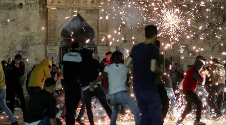 Violent clash between Israeli police and Palestinians at Jerusalem’s Al-Aqsa mosque leaves at least 200 injured