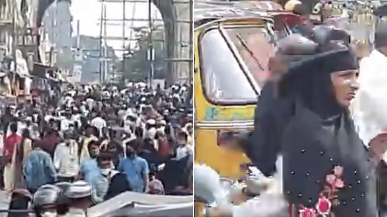 As preparations for Eid-ul-Fitr begin, huge crowd seen in Hyderabad’s Charminar area