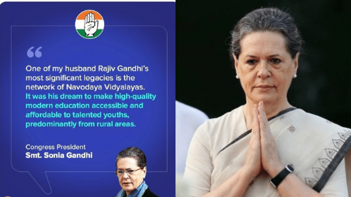 Sonia Gandhi asks PM to enable Navodaya Vidyalayas to take in orphaned children