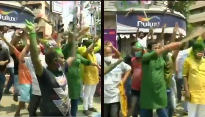 As initial trends show TMC winning West Bengal, party workers celebrate and violate COVID-19 protocol: Watch