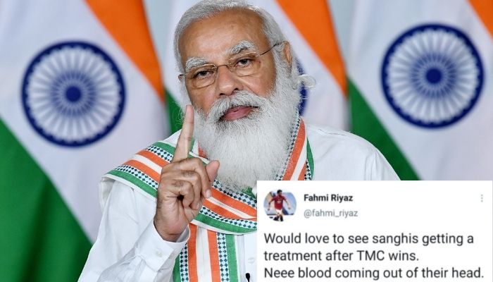 After trends show TMC victory, party workers and Islamists resort to name-calling, threaten BJP supporters with violence