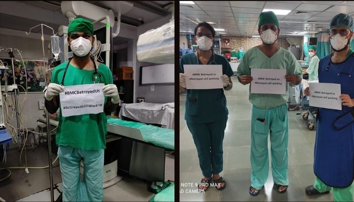 Resident doctors at Mumbai municipal hospitals launch protest over stipend arrears, threaten to go on fast