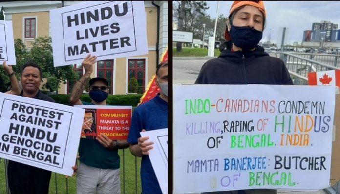 Indian diaspora take out demonstration against West Bengal violence