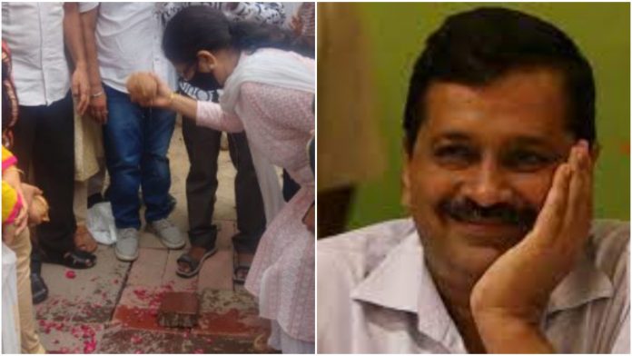 AAP's Moti Nagar MLA Shiv Charan Goel was seen bragging about the 'inauguration' of a speed breaker
