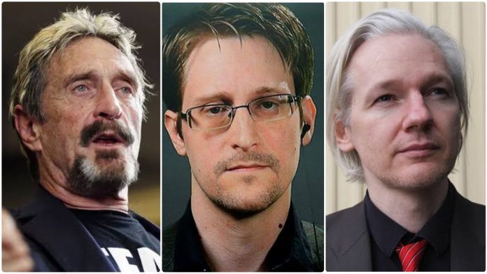 US whistleblower Edward Snowden warns Julian Assange could be next after John McAfee was found dead under mysterious circumstances