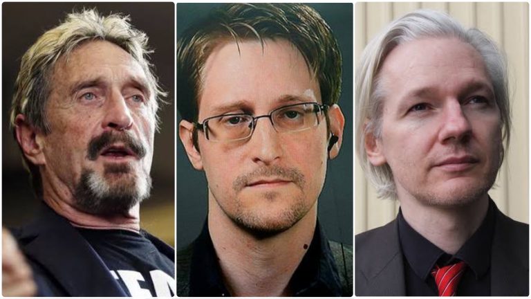 After John McAfee’s mysterious death in jail, US whistleblower Edward Snowden warns Wikileaks founder Julian Assange ‘could be next’