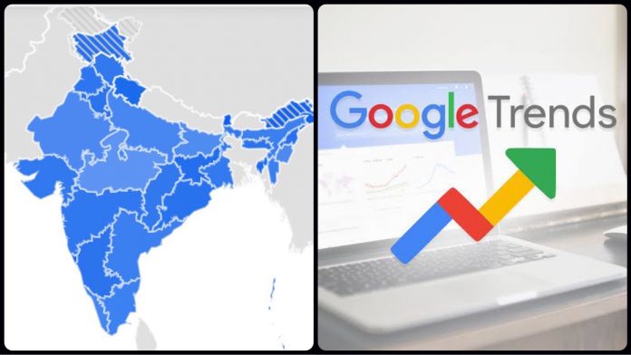 Google Trends shows a distorted map of India
