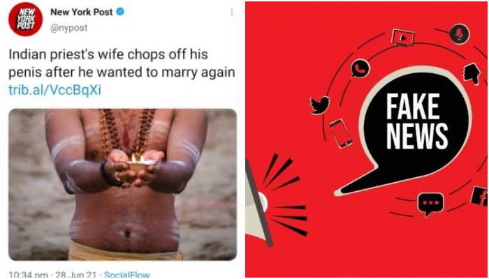 Cleric called ‘priest’, image of Hindu man offering Puja used by NY Post in report where Muslim Maulvi got his penis chopped by wife