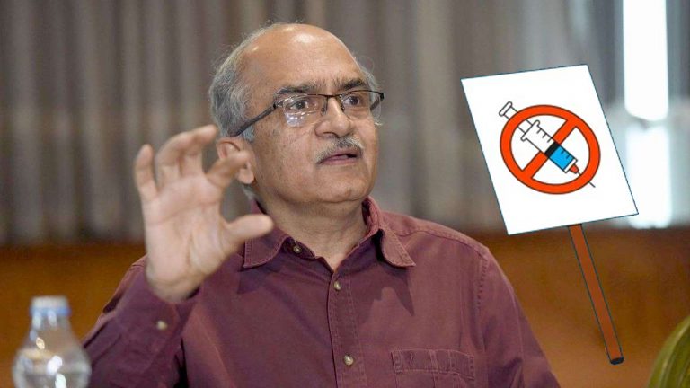 Prashant Bhushan continues propaganda against Covid vaccines, shares misleading report to claim death rate is more among vaccinated people