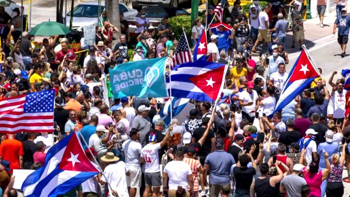 Thousands of protesters gather across cities and towns of Cuba to mark their protest against the Communist regime