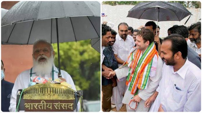PM Modi holding his own umbrella rekindles the debate on kaamdar vs naamdar