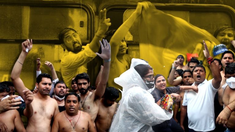 Hundreds of Congress workers strip, go shirtless and flout COVID norms to protest against alleged phone tapping: Watch
